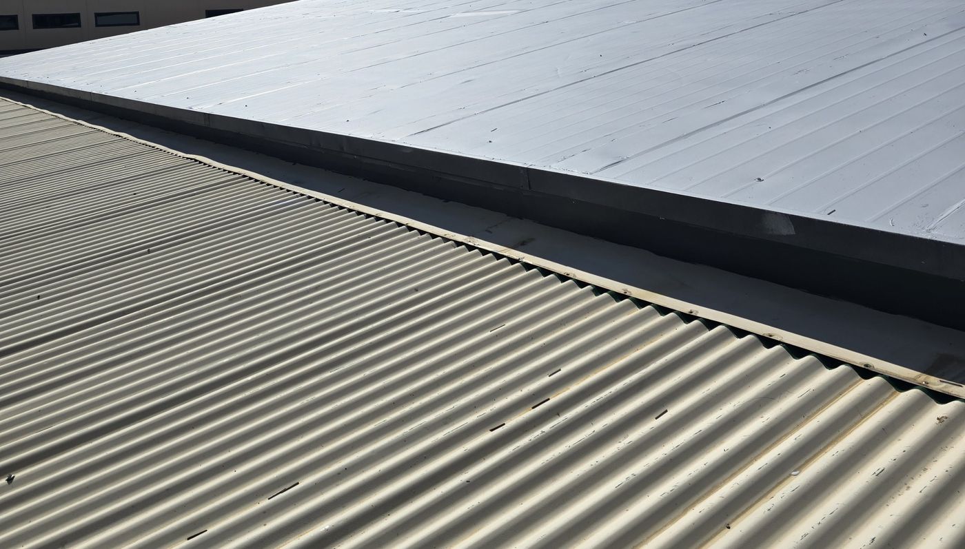 Roof sheeting with a light grey protective coating