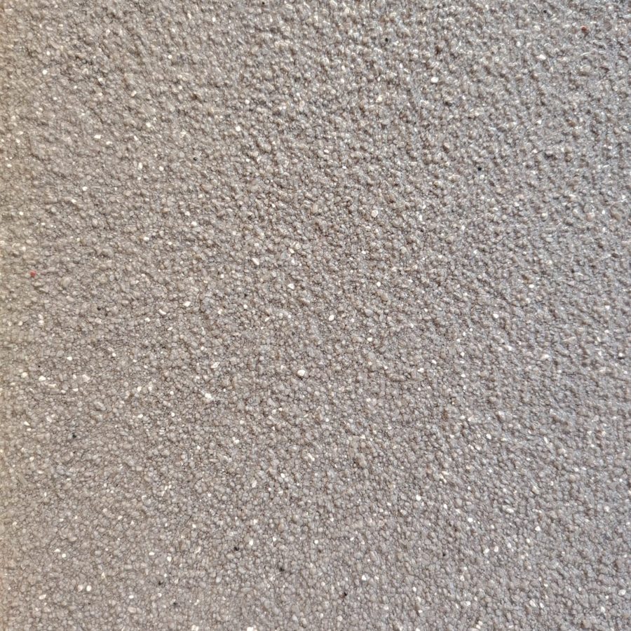 Epoxy floor colour and finish sample: fine textured stone-like finish in grey